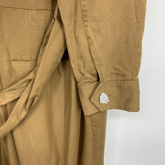 Club Monaco Trench Jumpsuit Brown Straight Leg Crop Tie Waist NWT - Picture 11 of 13